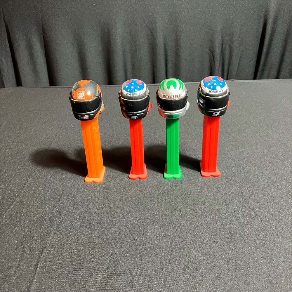 Lot of 4 NASCAR Racing Helmet PEZ Dispensers